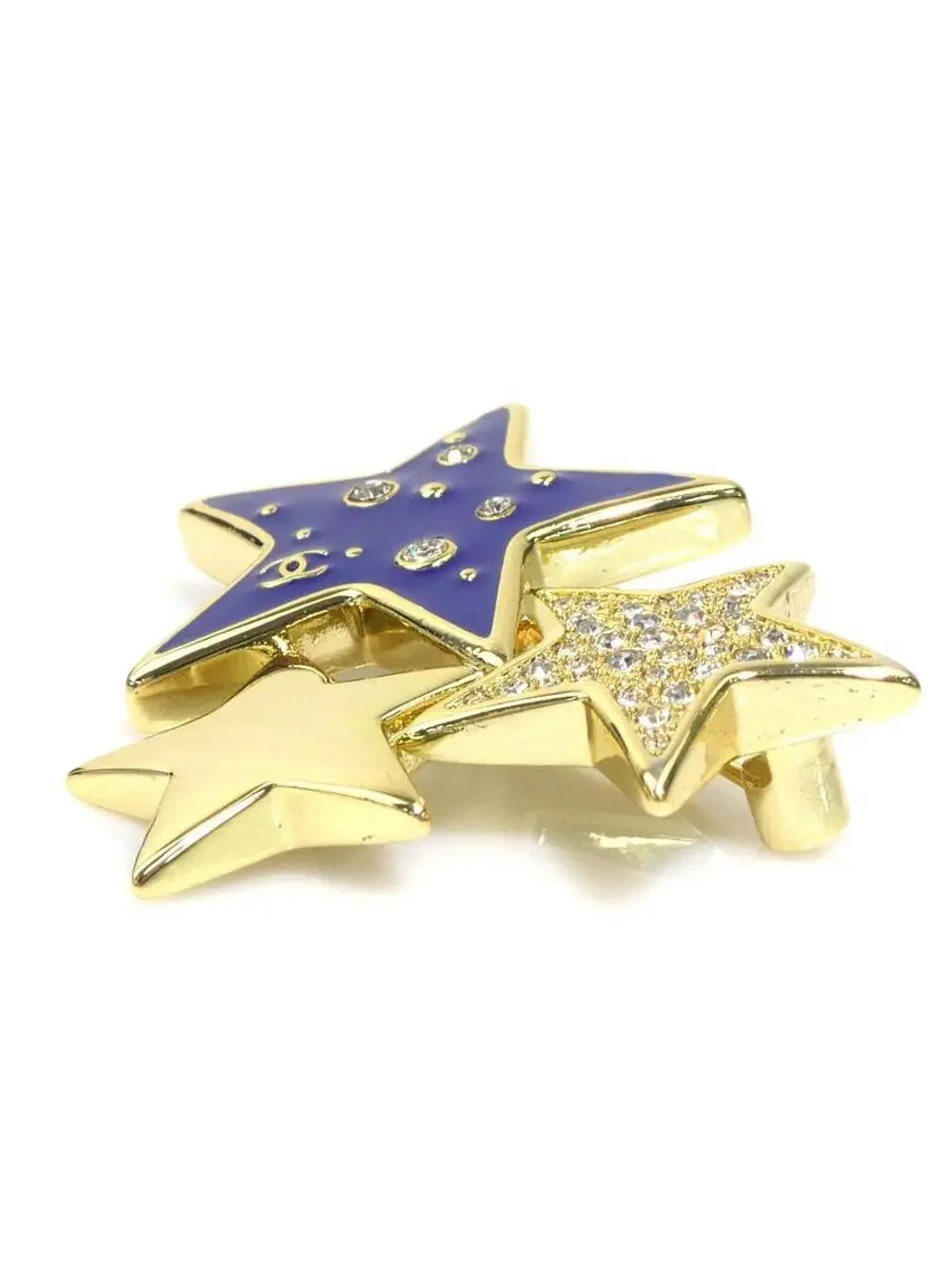 Auth Chanel Cc Logo Star Motif Brooch #293940C38B
